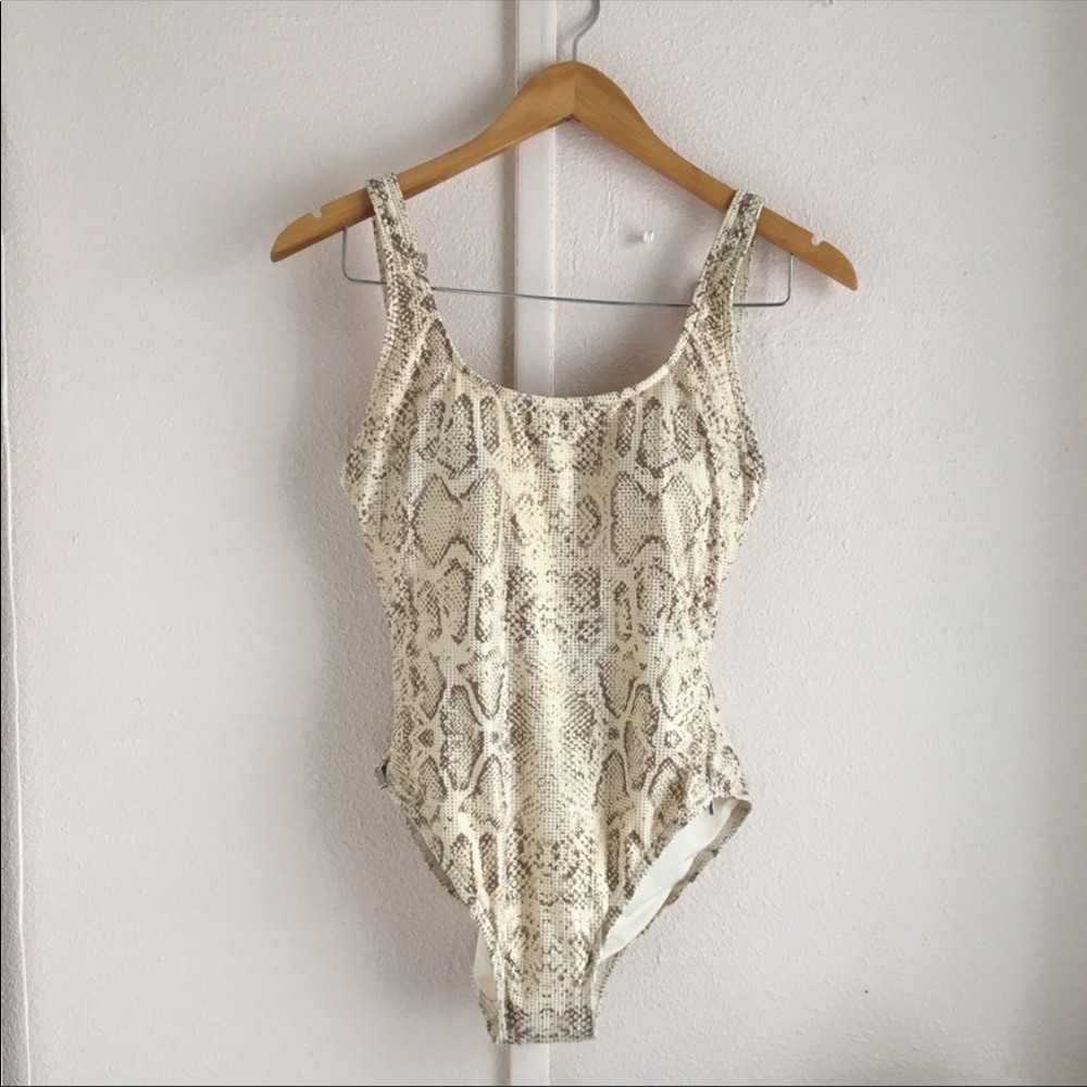 Snake print one piece with side zippers
